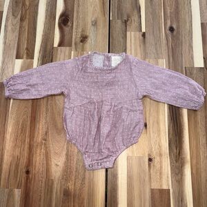 ❤️🩷Ellie + Ha Baby Girl Pink Long Sleeve Bodysuit Dotted 0–3M